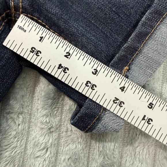 Earl Jean Shorts Womens 12 Embroidered Studded Western Cuffed Dk Wash Denim 32x4 - Picture 5 of 10